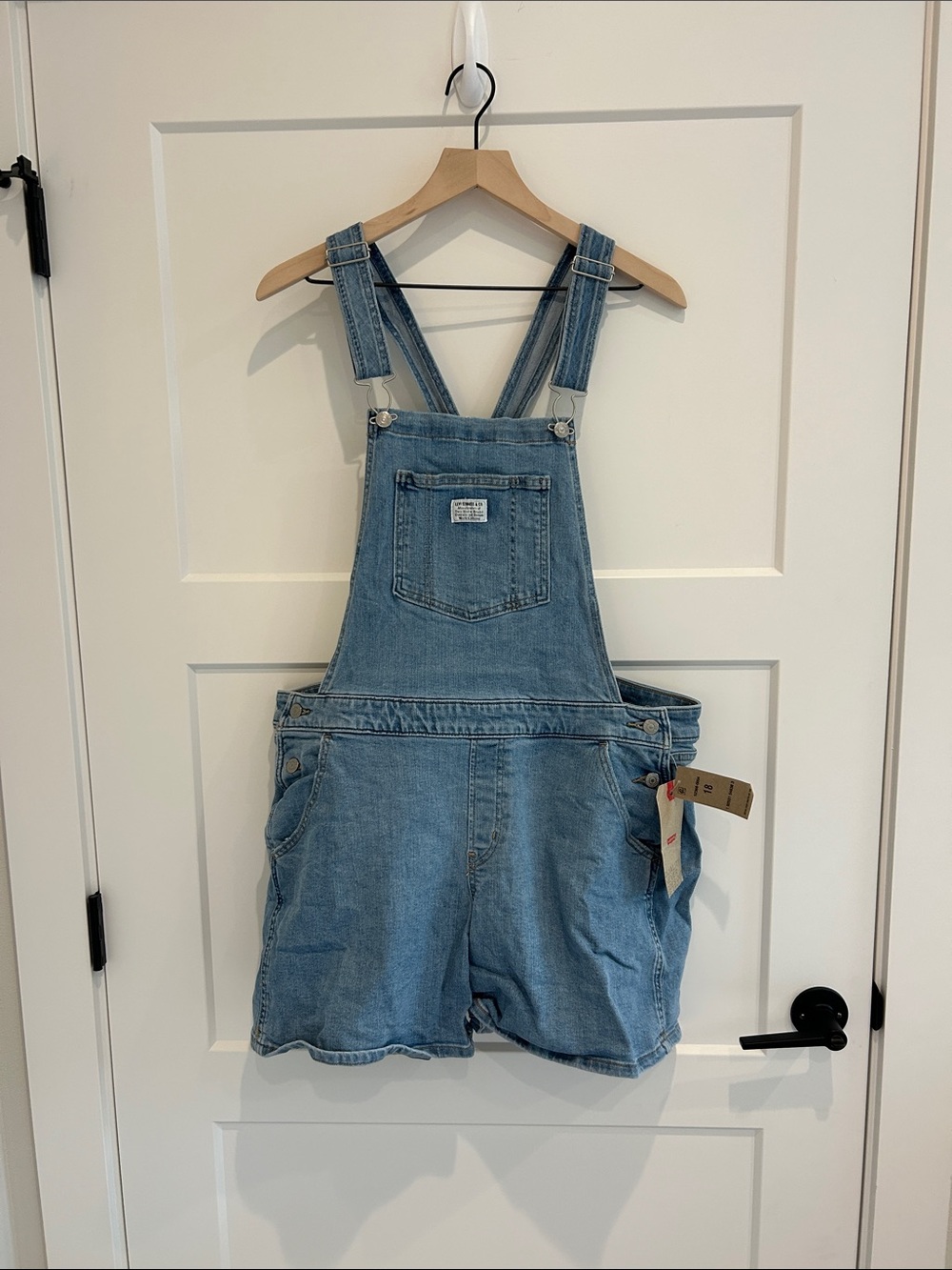 Levi's Light Blue Denim Short Overalls